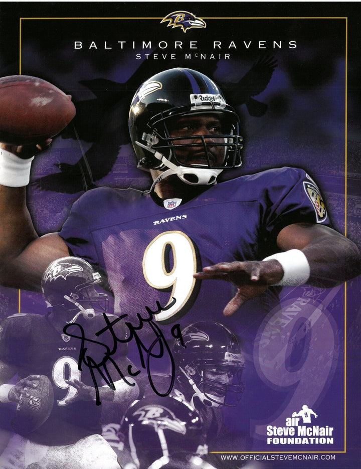 Steve McNair signed Baltimore Ravens Air McNair NFL Collage 8.5x11 Photo-Beckett
