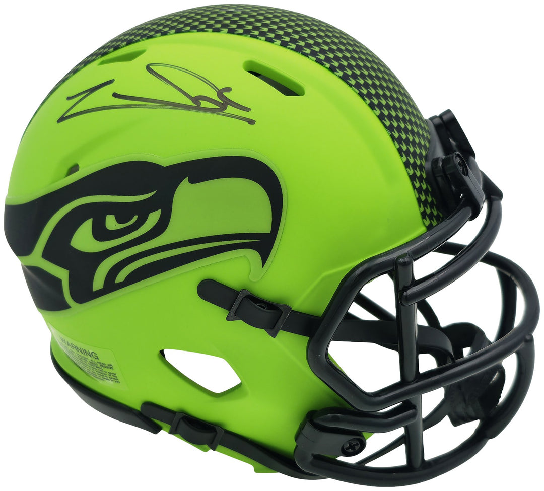 Zach Charbonnet Signed Seattle Seahawks Rave Green Speed Mini Helmet MCS Holo