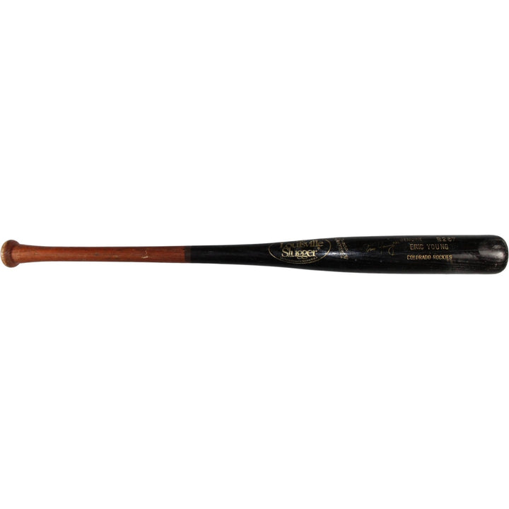 Eric Young Signed Colorado Rockies Game Used Louisville Slugger Broken Bat 53928