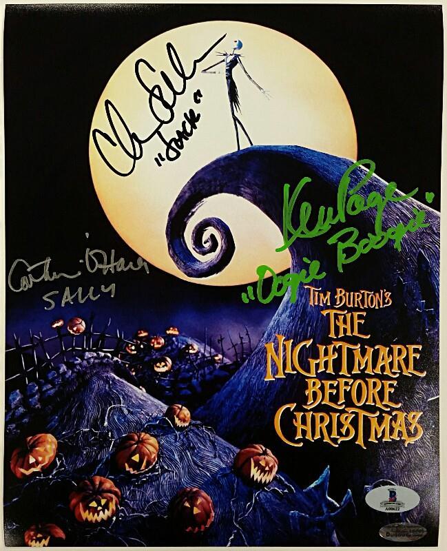 Nightmare Before Christmas cast signed 8x10 Photo ~Sarandon,Ken Page, O'hara BAS