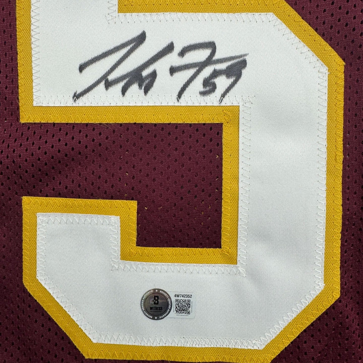 Autographed/Signed London Fletcher Washington Maroon Jersey BAS COA