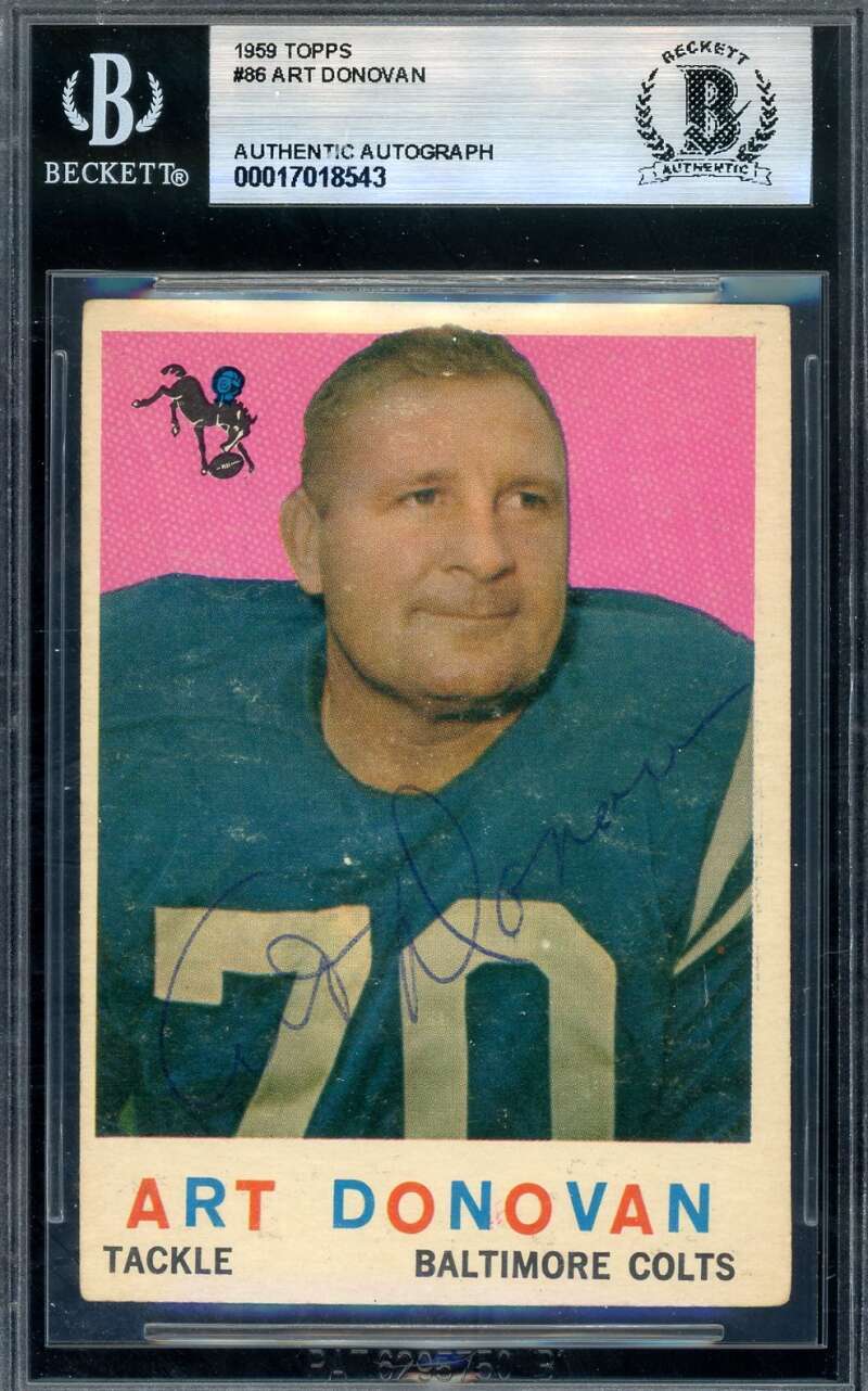 Art Donovan Beckett BAS Signed 1959 Topps Autograph