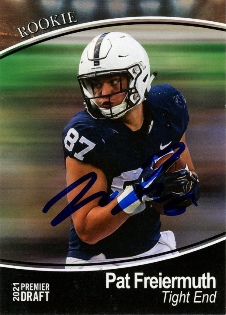 Pat Freiermuth Autographed 21 SAGE Premier Draft Black Base #92 Beckett 56969