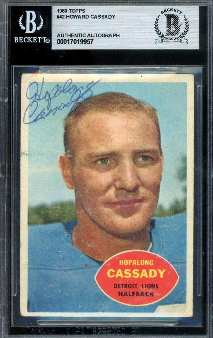 Howard Hopalong Cassady Beckett BAS Signed 1960 Topps Autograph