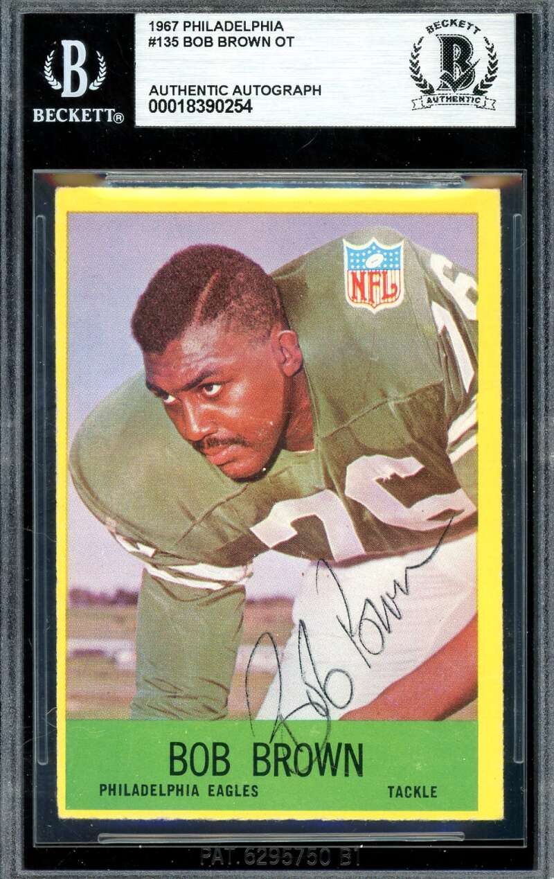 Bob Brown Beckett BAS Signed 1967 Philadelphia Gum Autograph HOF