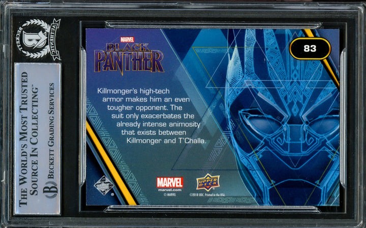 Michael B Jordan Auto 2018 Upper Deck Black Panther Silver Card 83 Beckett
