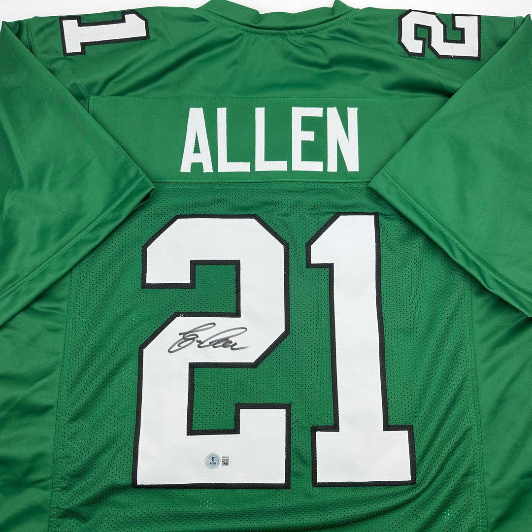Autographed/Signed Eric Allen Philadelphia Kelly Green Jersey Beckett COA