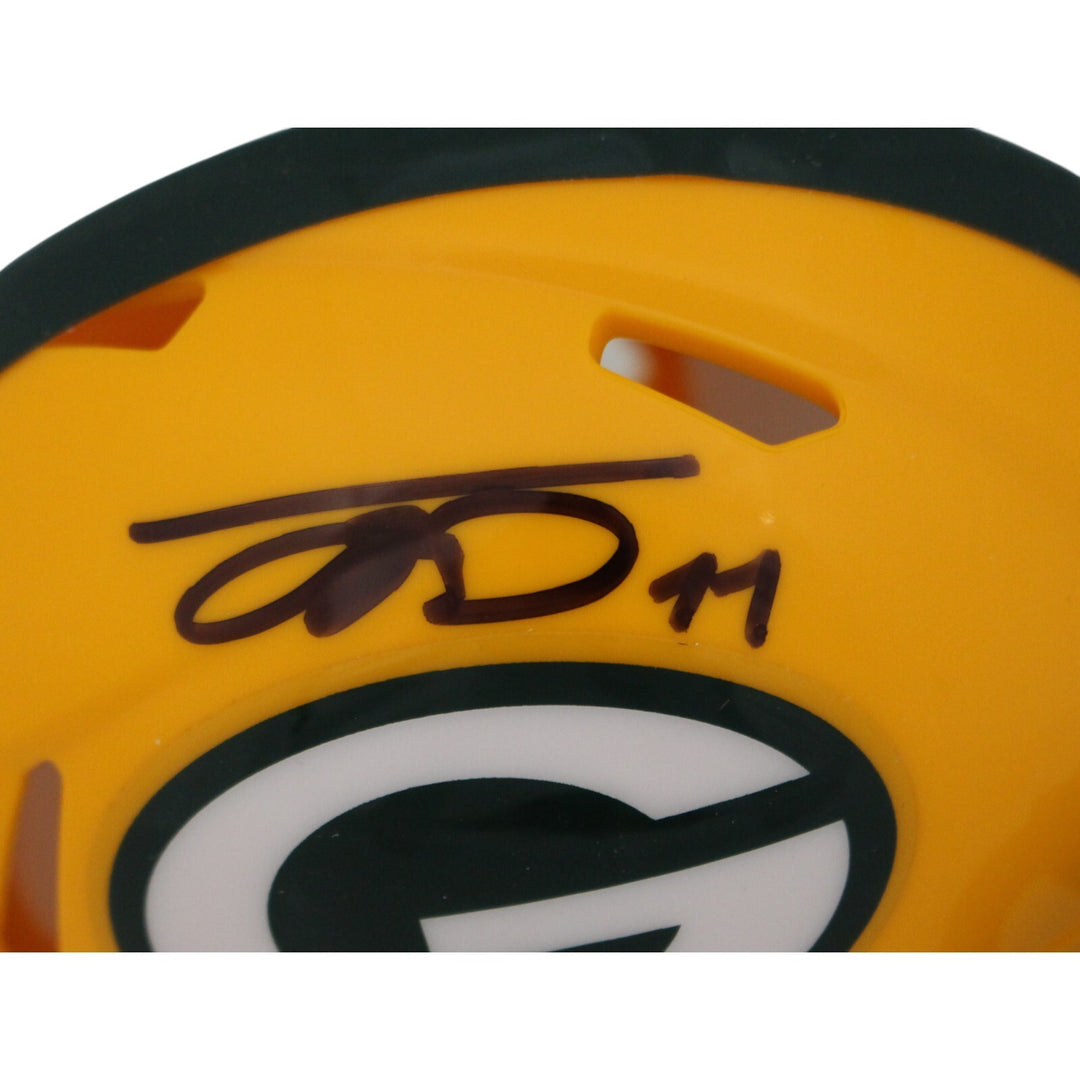 Jayden Reed Autographed Green Bay Packers Speed Mini Helmet Beckett 48859