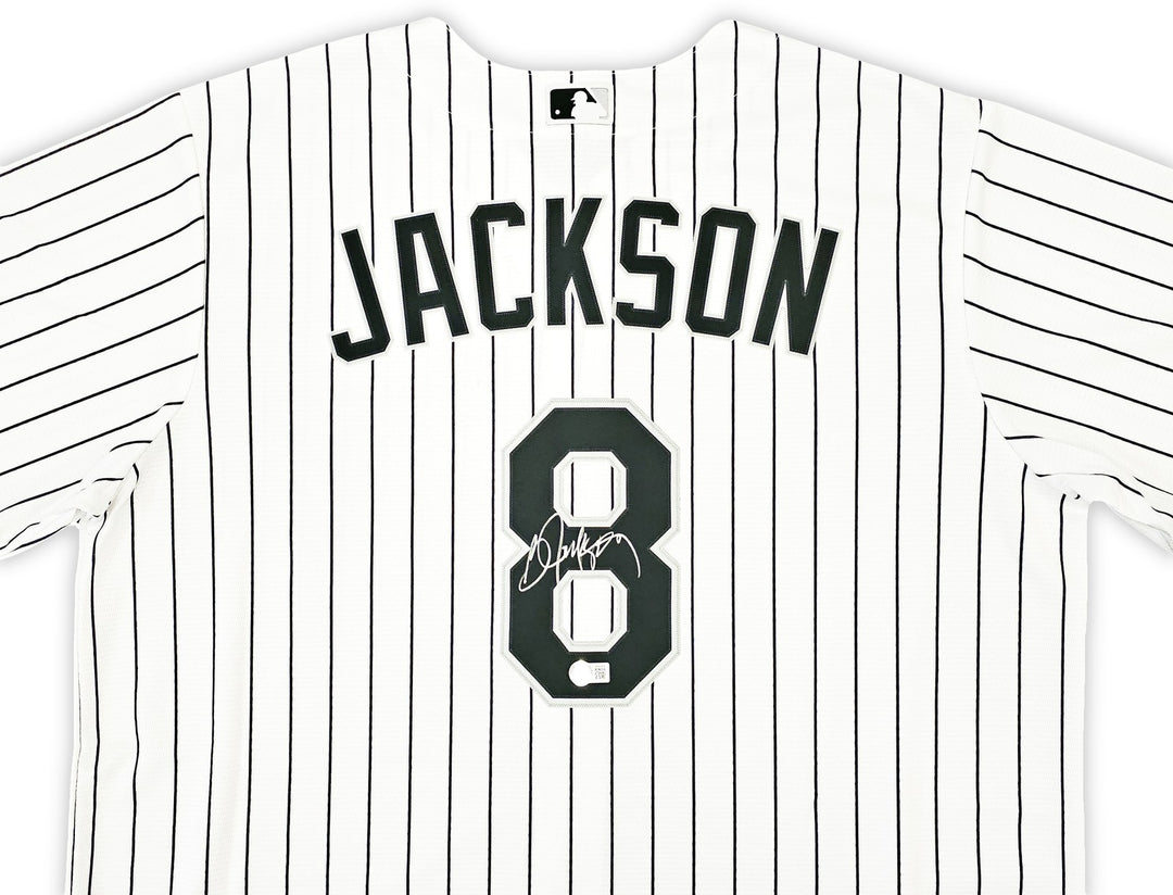 White Sox Bo Jackson Signed White Pinstripe Nike Jersey Size XL Beckett Wit