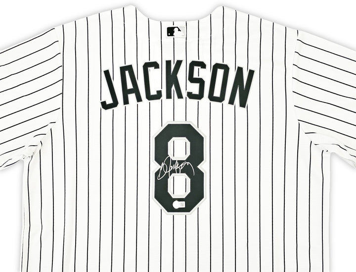 White Sox Bo Jackson Signed White Pinstripe Nike Jersey Size XL Beckett Wit