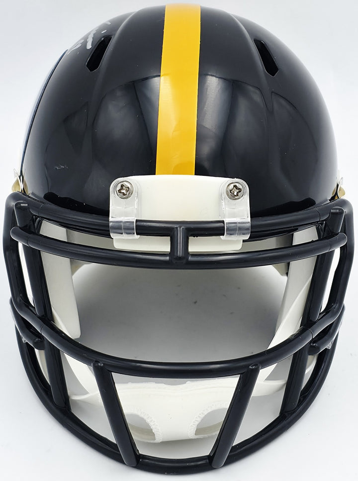 James Harrison Signed Pittsburgh Steelers Black Speed Mini Helmet Beckett Wit
