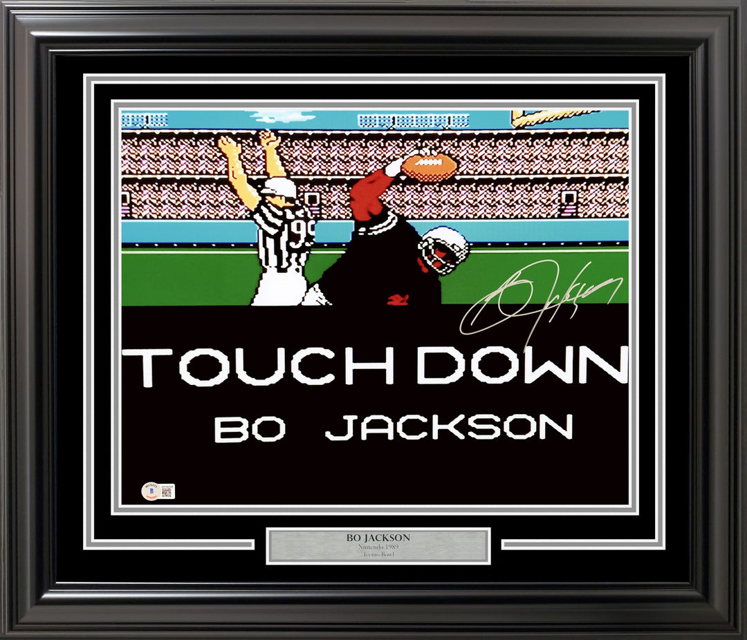 Bo Jackson Signed Framed 16x20 Photo Oakland Raiders NES Tecmo SB BAS Witness