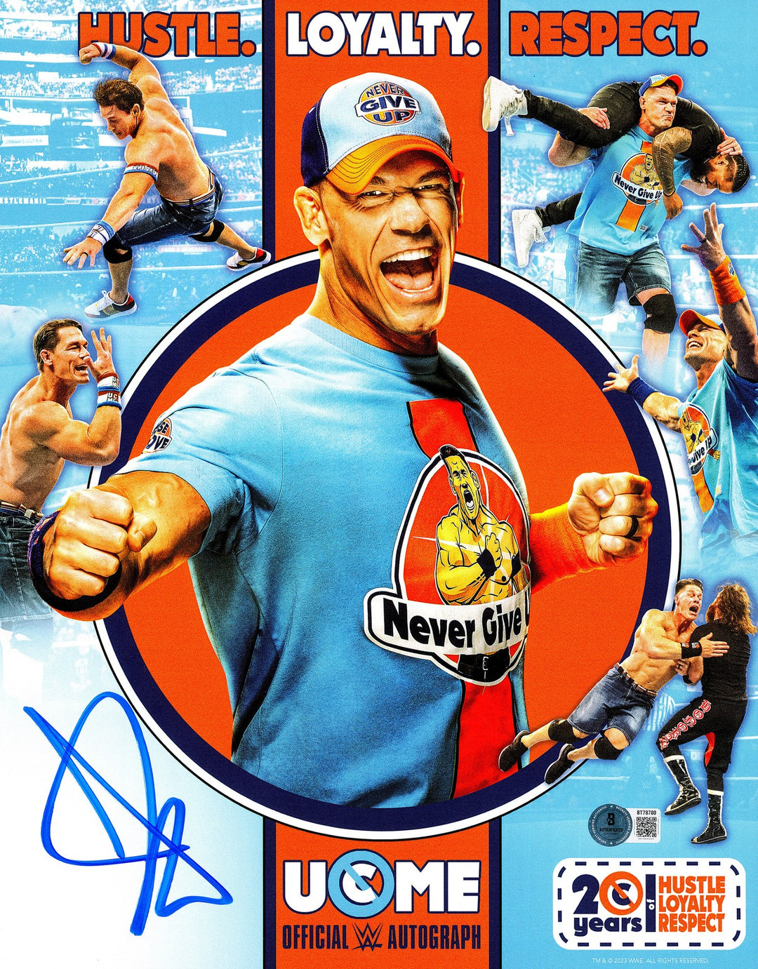 John Cena Signed WWE 11x14 Photo 20 Years Hustle Loyalty Respect Beckett QR