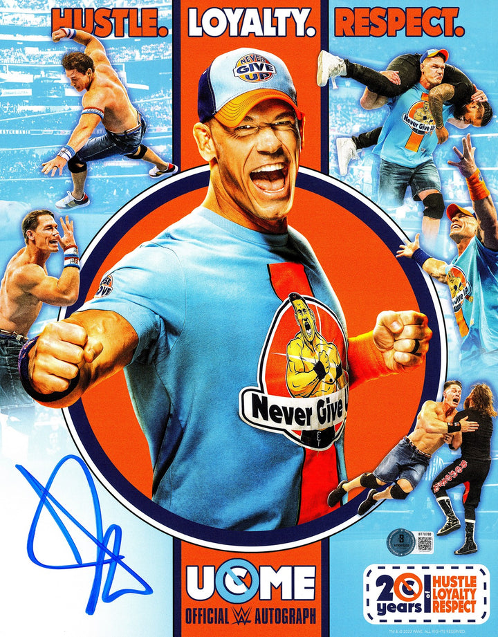 John Cena Signed WWE 11x14 Photo 20 Years Hustle Loyalty Respect Beckett QR