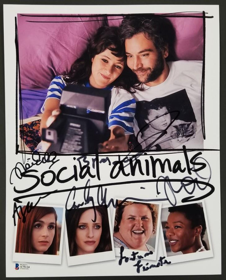 SOCIAL ANIMALS Cast (5) Signed 11x14 Photo Radnor Wells (C) ~ Beckett BAS COA