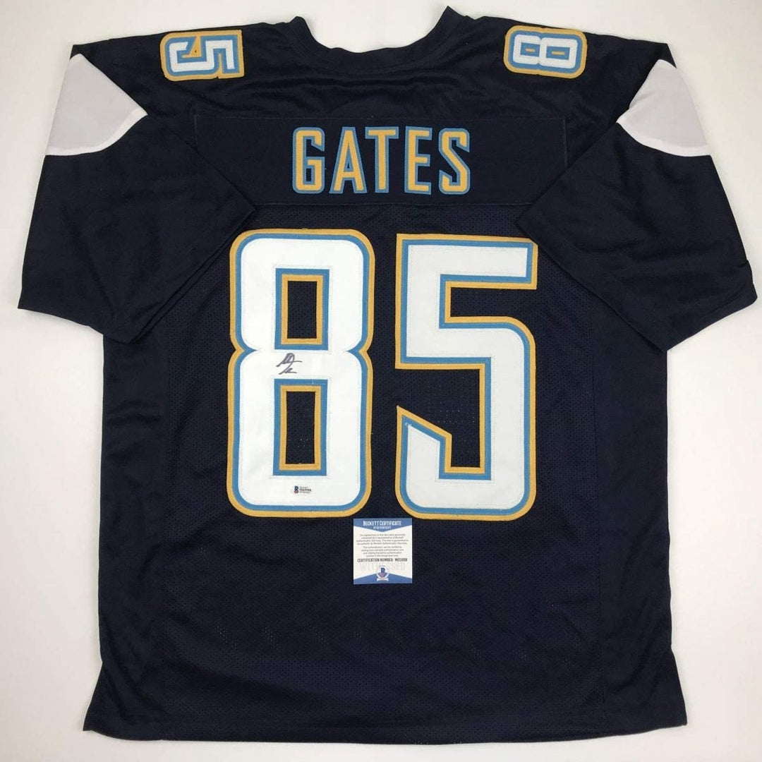 Autographed/Signed Antonio Gates Los Angeles LA Dark Blue Jersey BAS COA