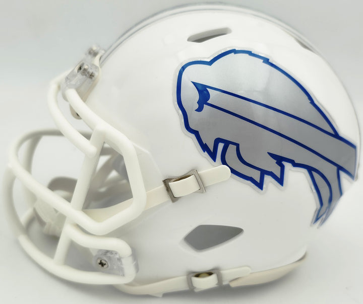DJ Moore Signed Buffalo Bills White Rivalries Speed Mini Helmet Beckett Witness