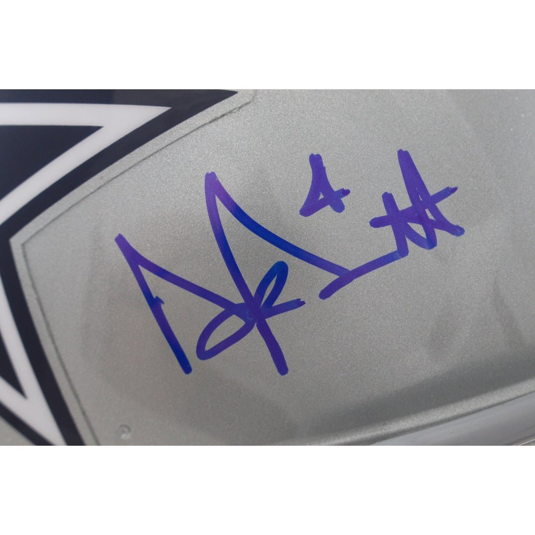 Dak Prescott Autographed/Signed Dallas Cowboys Authentic Helmet Beckett 56322