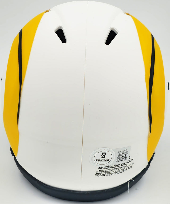 Kyren Williams Signed Rams Lunar Eclipse White Speed Mini Helmet Beckett Witness