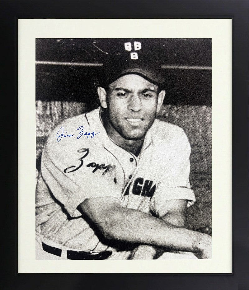 Jim Zapp signed Birmingham Black Barons Negro League B&W 8x10 Photo Framed- COA