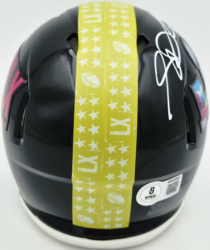 Sam Darnold Signed Seahawks Black SB LX Logo Speed Mini Helmet Beckett Witness