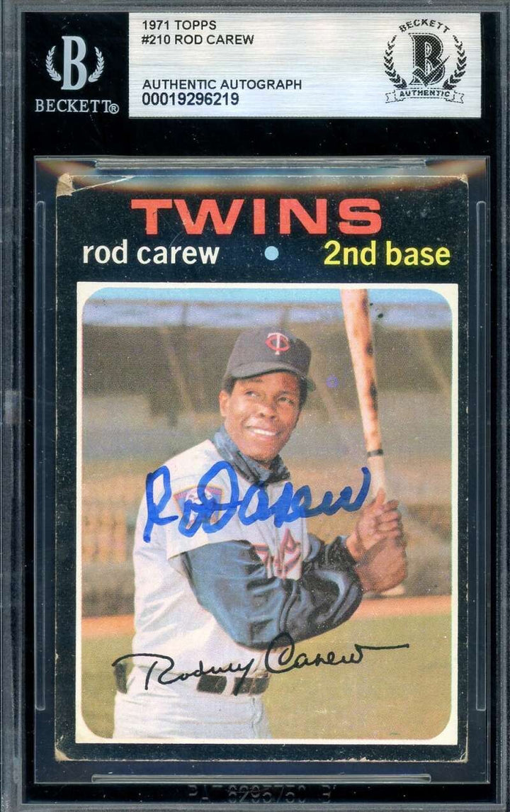 Rod Carew Beckett BAS Signed 1971 Topps Autograph