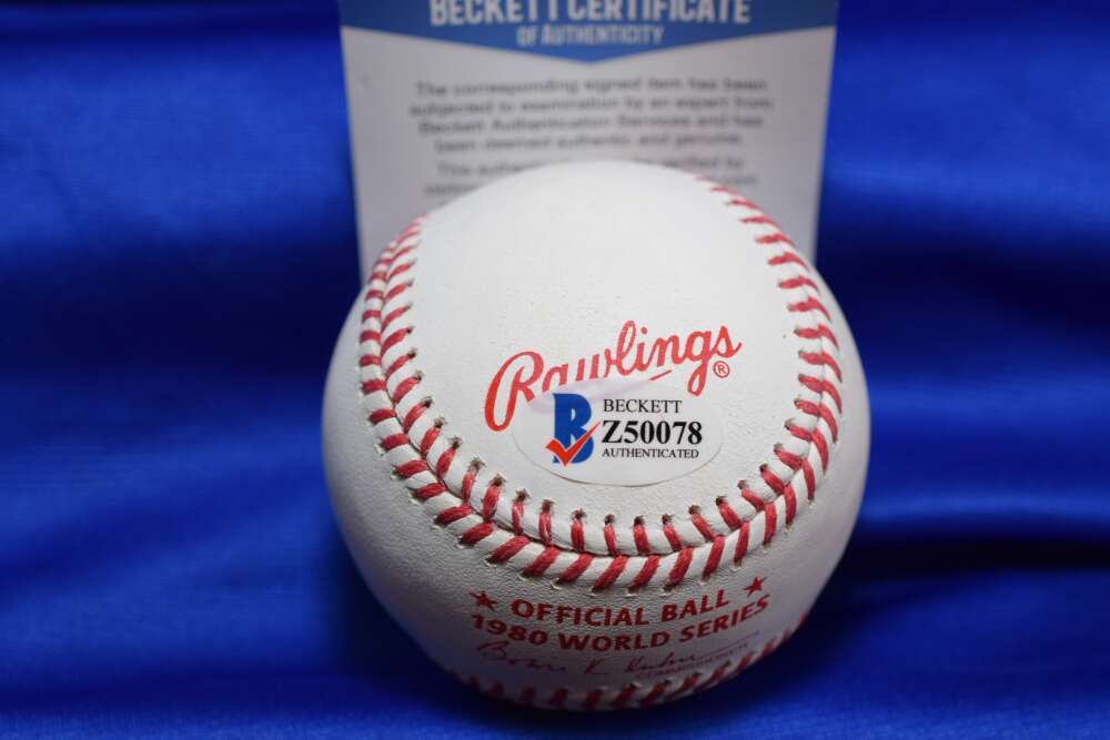 Steve Carlton Beckett BAS Autograph 1980 World Series Signed Baseball