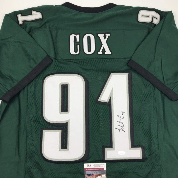Autographed/Signed FLETCHER COX Philadelphia Green Jersey JSA COA Auto