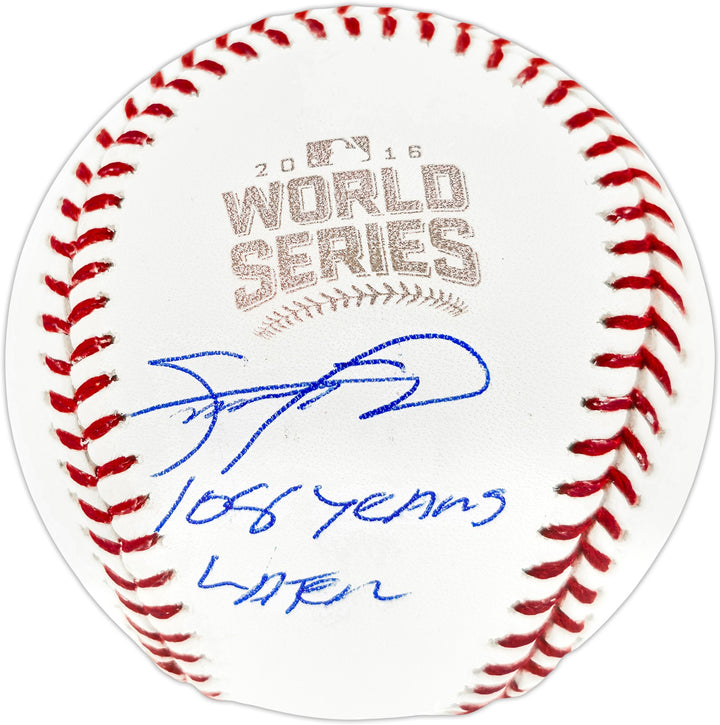 Sammy Sosa Signed 2016 WS Logo Baseball Cubs "108 Years Later" Beckett Wit