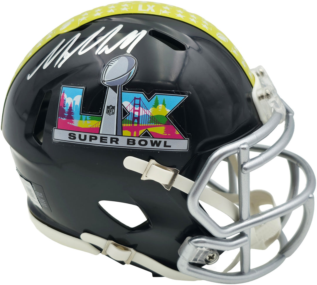 Mike Macdonald Signed Seahawks Black SB LX Speed Mini Helmet BAS Witness