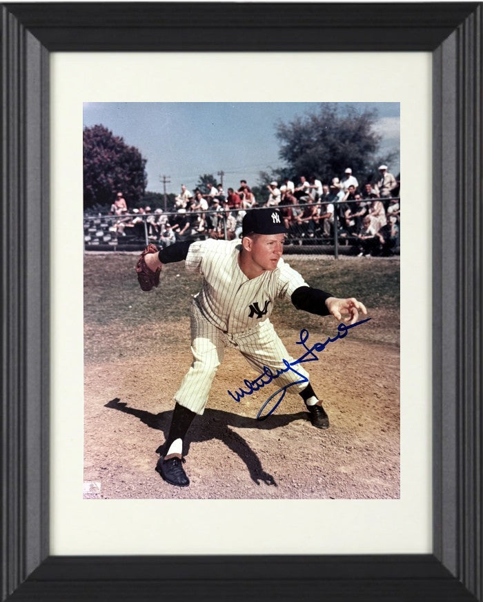 Whitey Ford signed New York Yankees 8x10 Photo Minor Dings Framed-COA  -(HOF/CY)