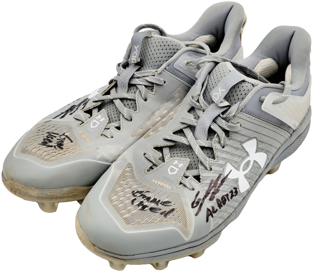 Gunnar Henderson Auto Grey Under Armour Yard MT Game Used Rookie Cleats Orioles