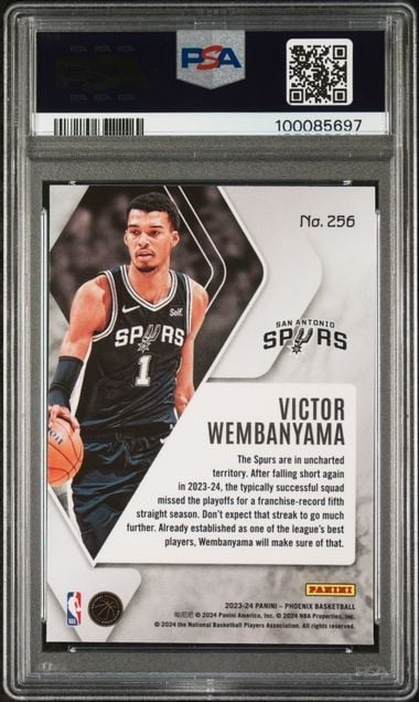 Graded 2023 Panini Phoenix Victor Wembanyama #256 Silver Rookie RC Card PSA 10