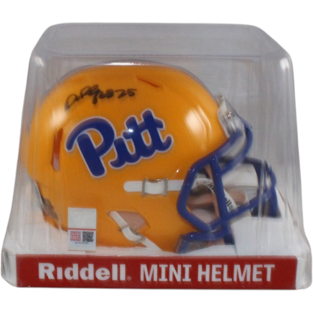 Darrelle Revis Autographed Pittsburgh Panthers Mini Helmet Beckett Witness 58224