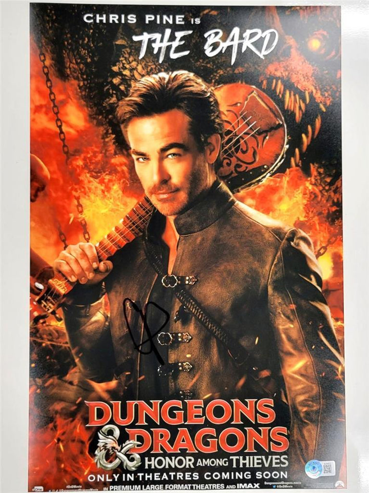 Chris Pine signed Dungeons & Dragons 11x17 photo autograph ~ Beckett BAS Holo