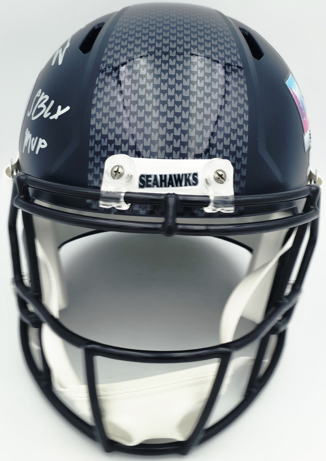 Kenneth Walker III Auto Seahawks Blue Full Sz SB LX Champions Logo Speed Rep