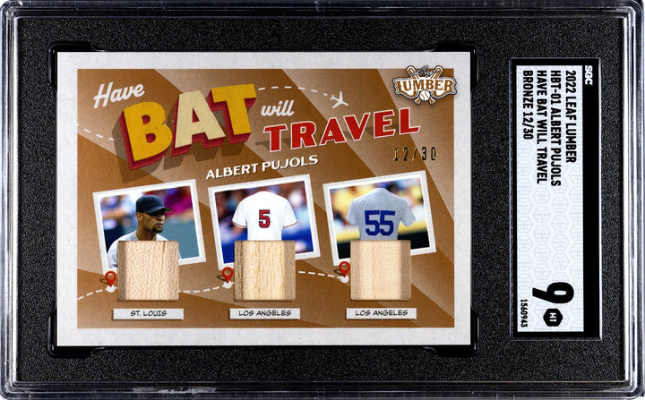 Albert Pujols 2022 Leaf Lumber Have Bat Will Travel Bronze Card-SGC Graded 9 MT