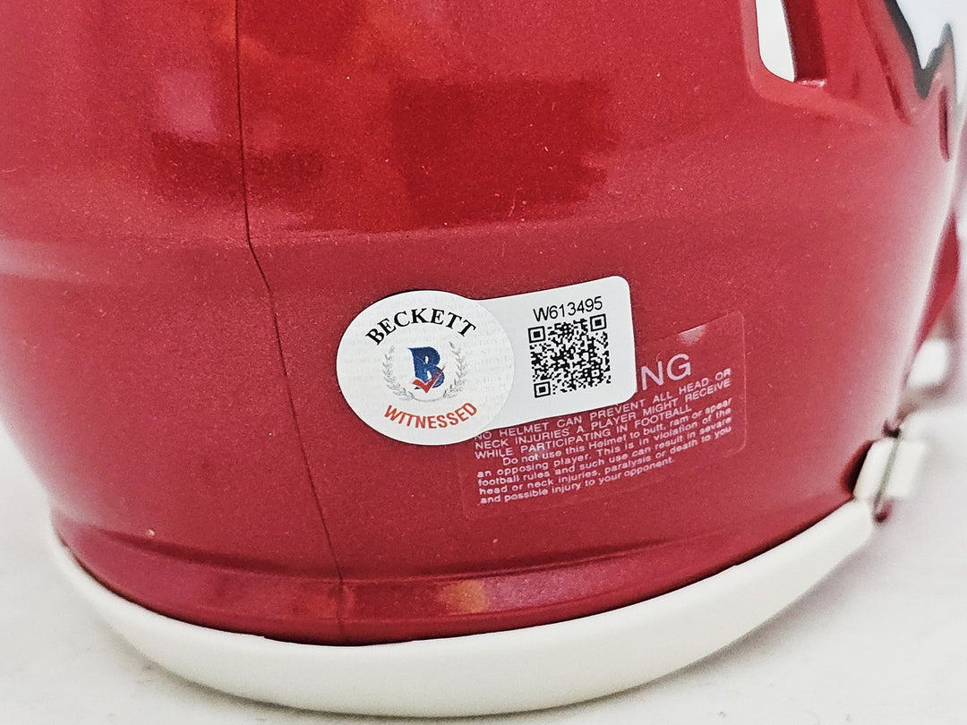 Skyy Moore Auto Signed Kansas City Chiefs Red Speed Mini Helmet Beckett Witness