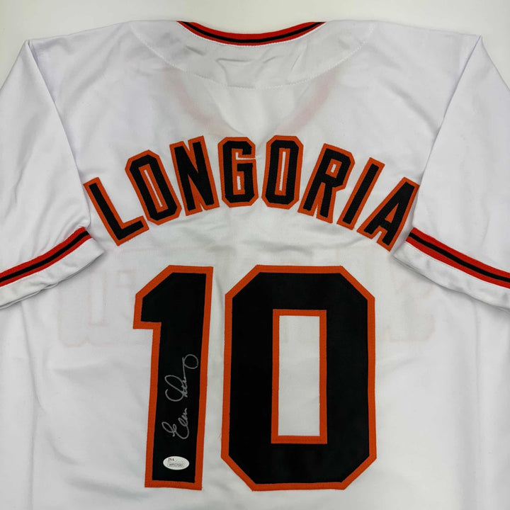 Autographed/Signed Evan Longoria San Francisco White Jersey JSA COA