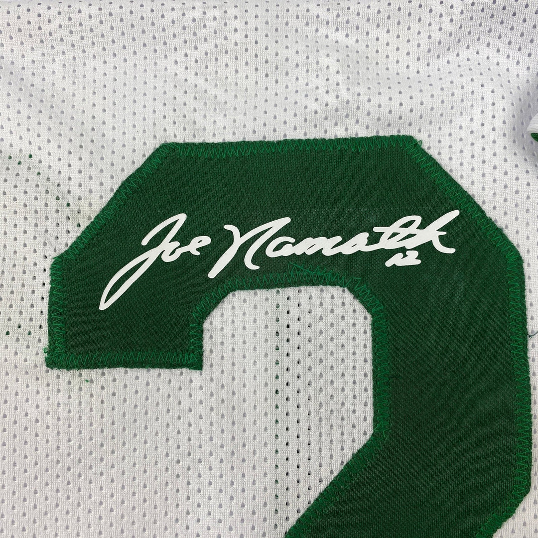 Facsimile Autographed Joe Namath New York White Laser Jersey Size Men's XL