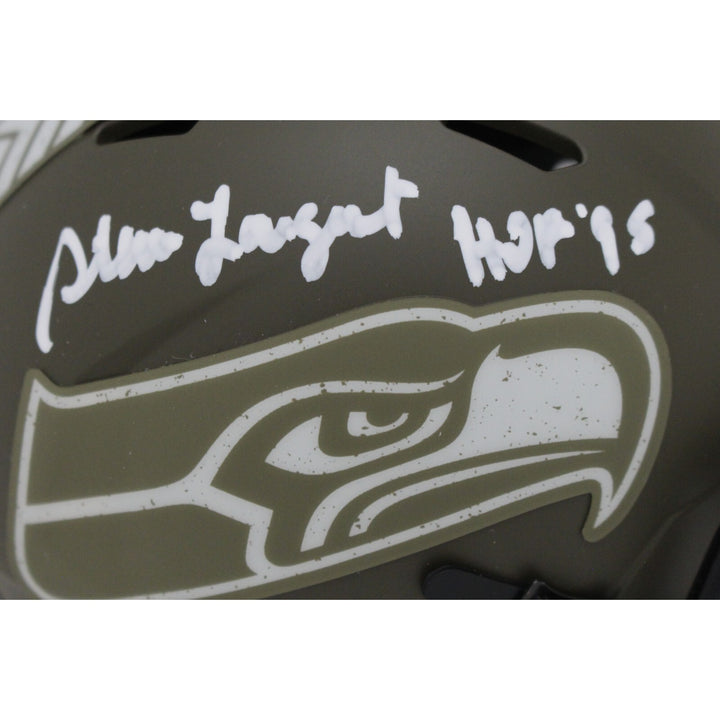 Steve Largent Autographed Seattle Seahawks 22 STS Mini Helmet Beckett 48122
