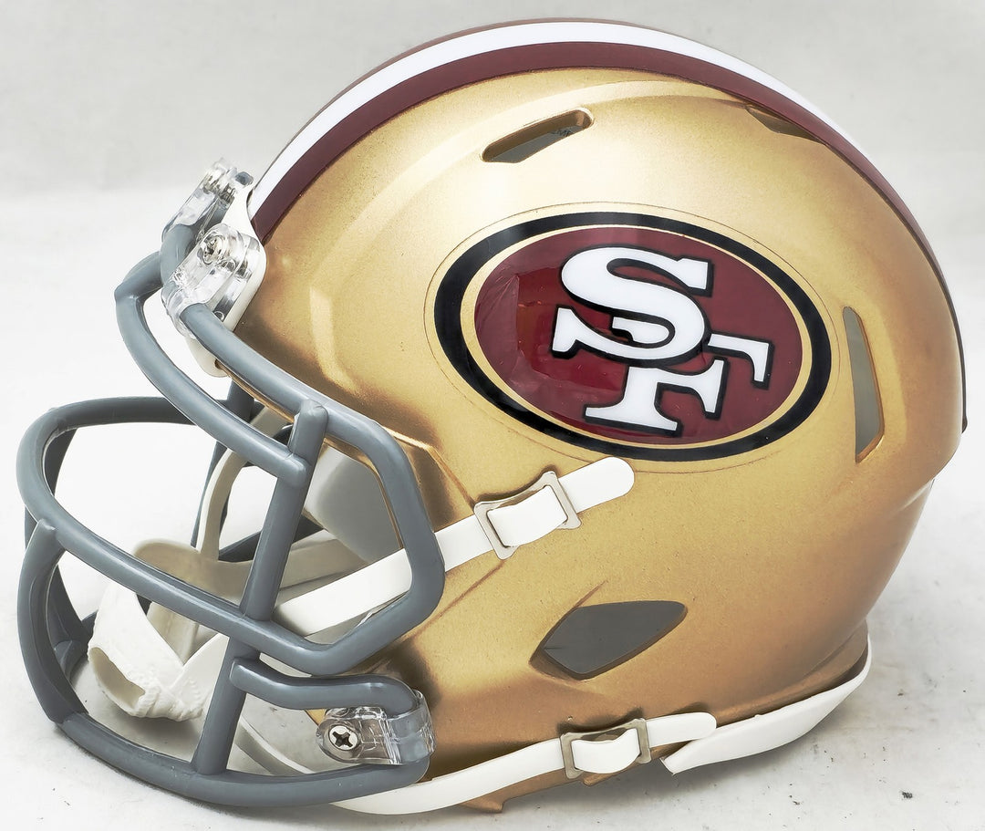 Fred Warner Signed San Francisco 49ers Gold Speed Mini Helmet Beckett Witness