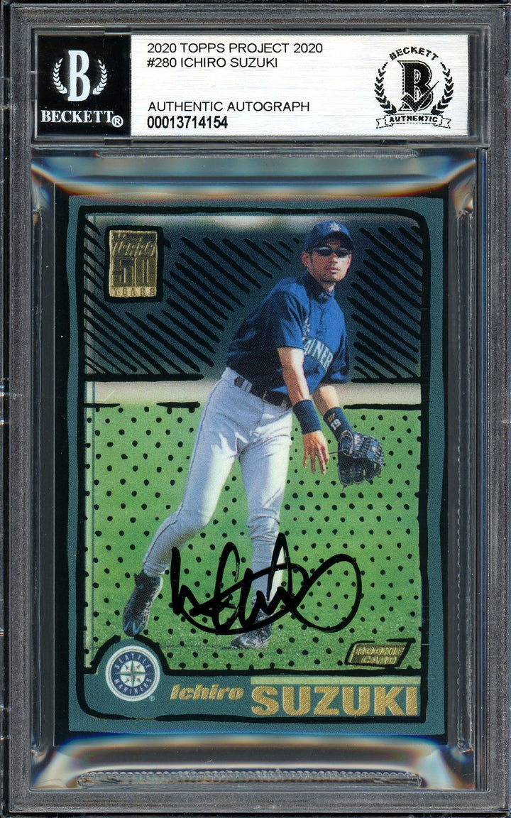 Ichiro Suzuki Auto Topps Project 2020 Joshua Vides Card 280 Mariners /10 BAS