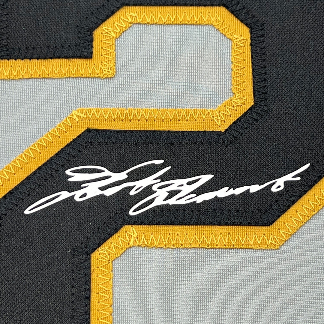 Framed Facsimile Autographed Roberto Clemente 33x42 Reprint Laser Auto Jersey
