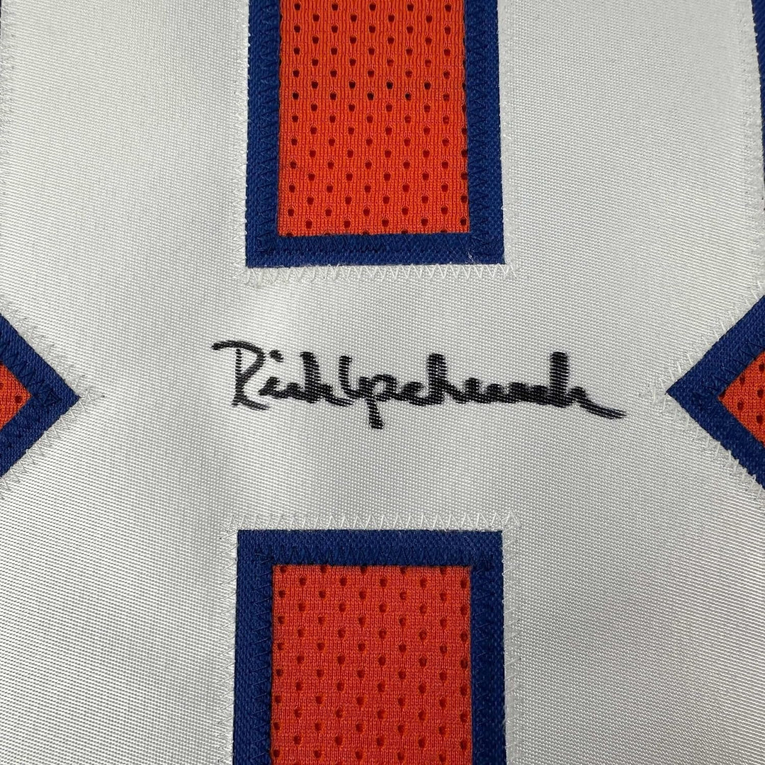 Framed Autographed/Signed Rick Upchurch 35x39 Denver Orange Jersey JSA COA
