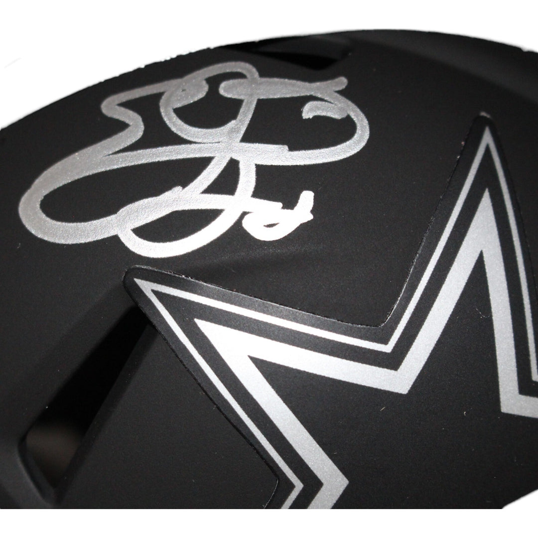 Emmitt Smith Signed Dallas Cowboys Eclipse Mini Helmet Beckett 39812