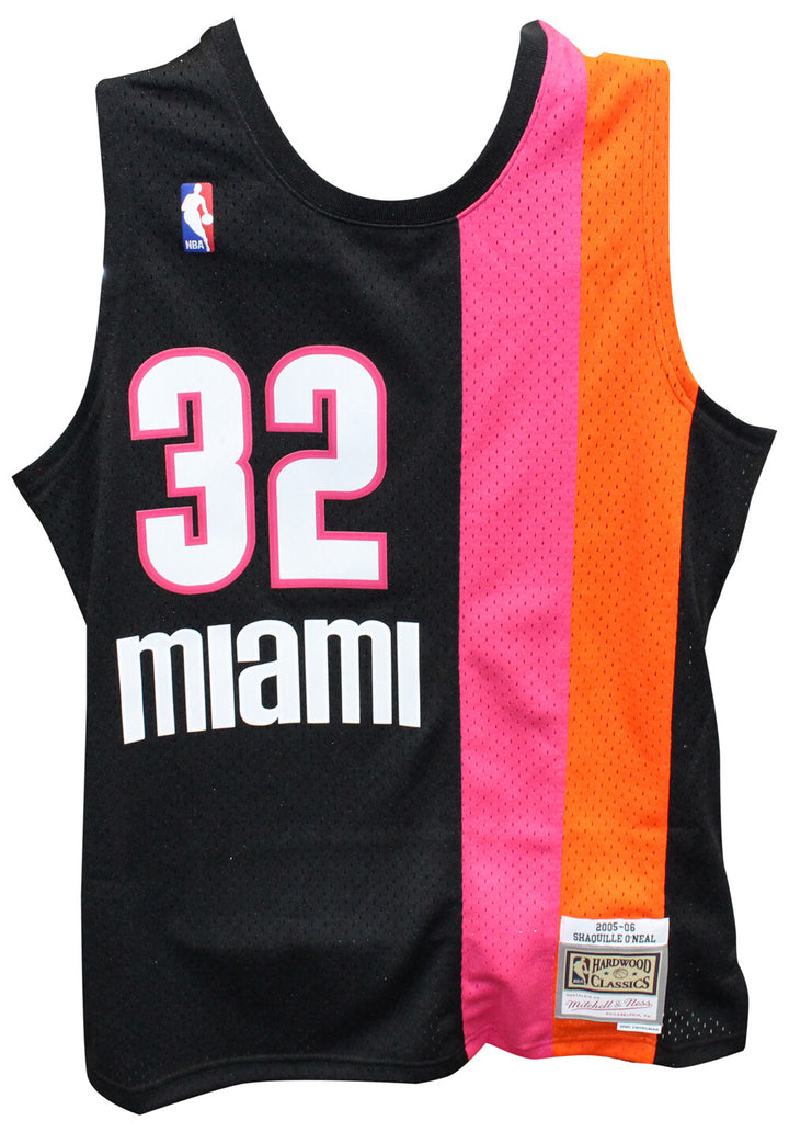 Shaquille O'neal Signed Miami Heat M&N Swingman Jersey Beckett 40842
