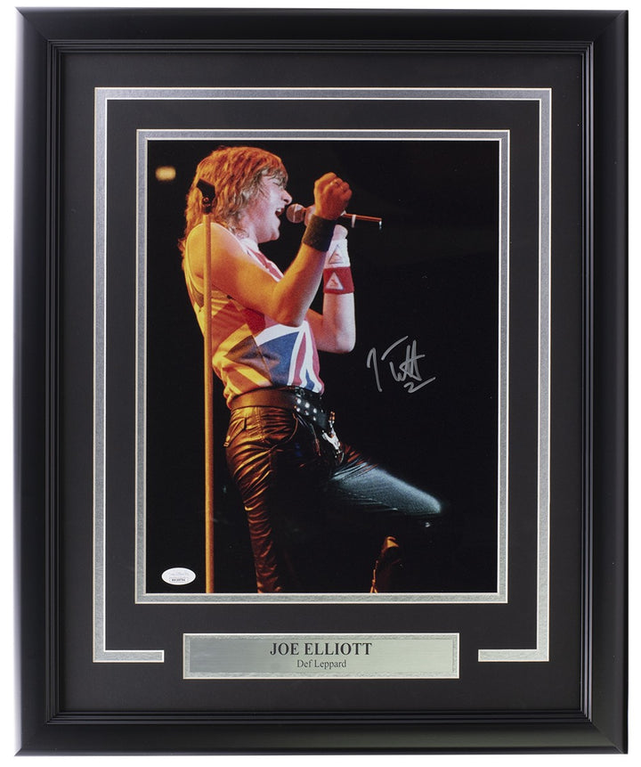 Joe Elliott Signed Framed 11x14 Def Leppard Performance Photo JSA ITP
