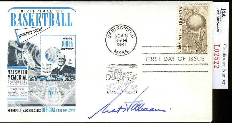 Nat Holman Jsa Authenticated Signed 1961 Fdc Autograph