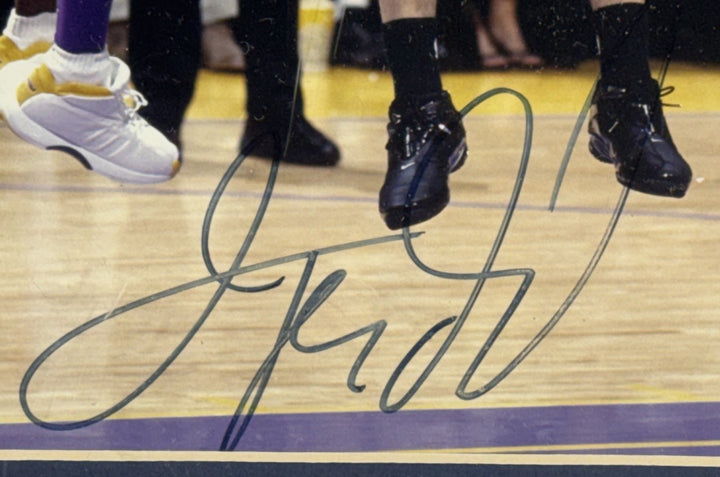 Jason Kidd Signed Framed 8x10 Photo Vs Kobe Auto Steiner COA NJ Nets HOF